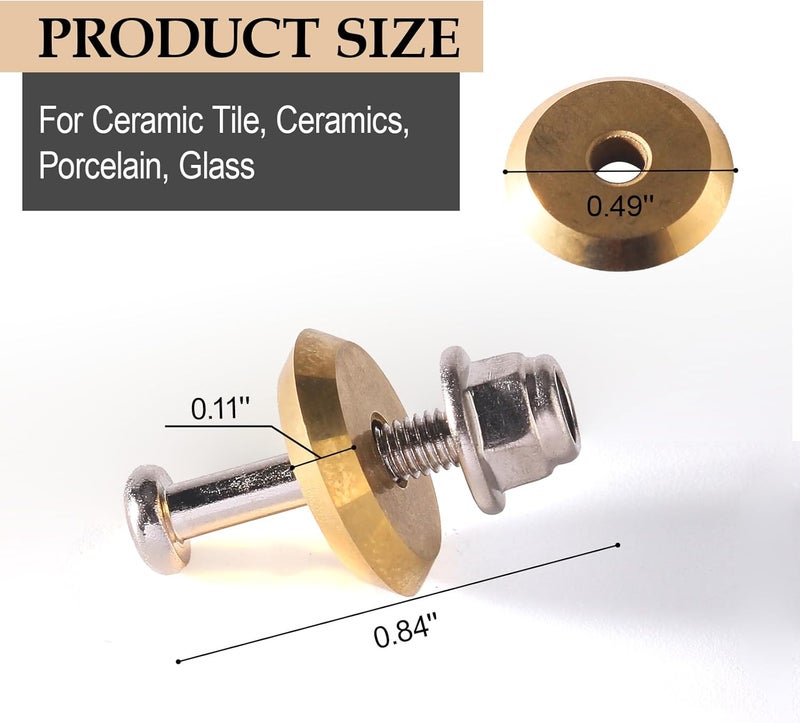 EAORBD 12MM Tile Cutting Scoring Whee 14A for All Sigma Pull Handle Alloy Manual Titanium Coating Tungsten Carbide Replacement Wheel for Ceramic Tile, Ceramics, Porcelain, Wheels Replacement - 2Pcs - Image 2